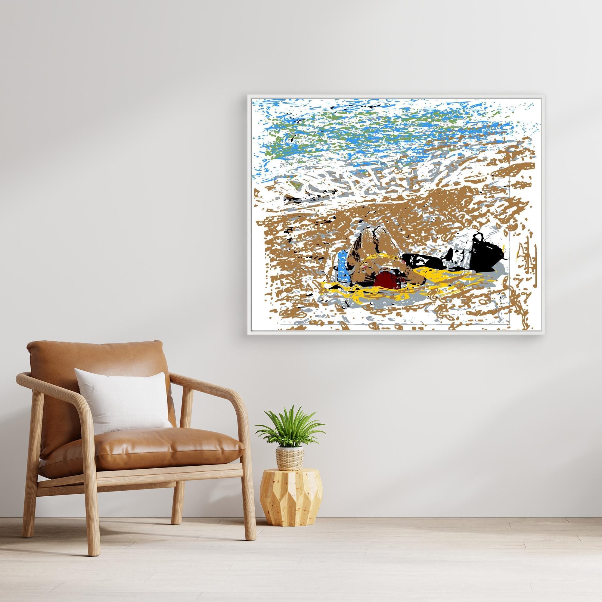 The Woman on the Beach - Ponte di Ferro (Vector Art)